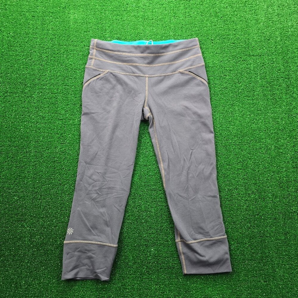 Athleta Pants‎ Womens Small Gray Leggings Stretch Capri Workout Gym Yoga